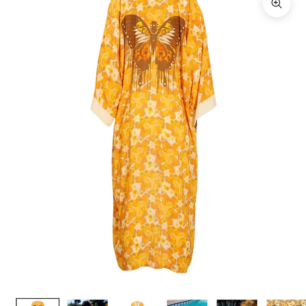 Vibrant Orange Floral Women's Robe - Picture 9 of 11